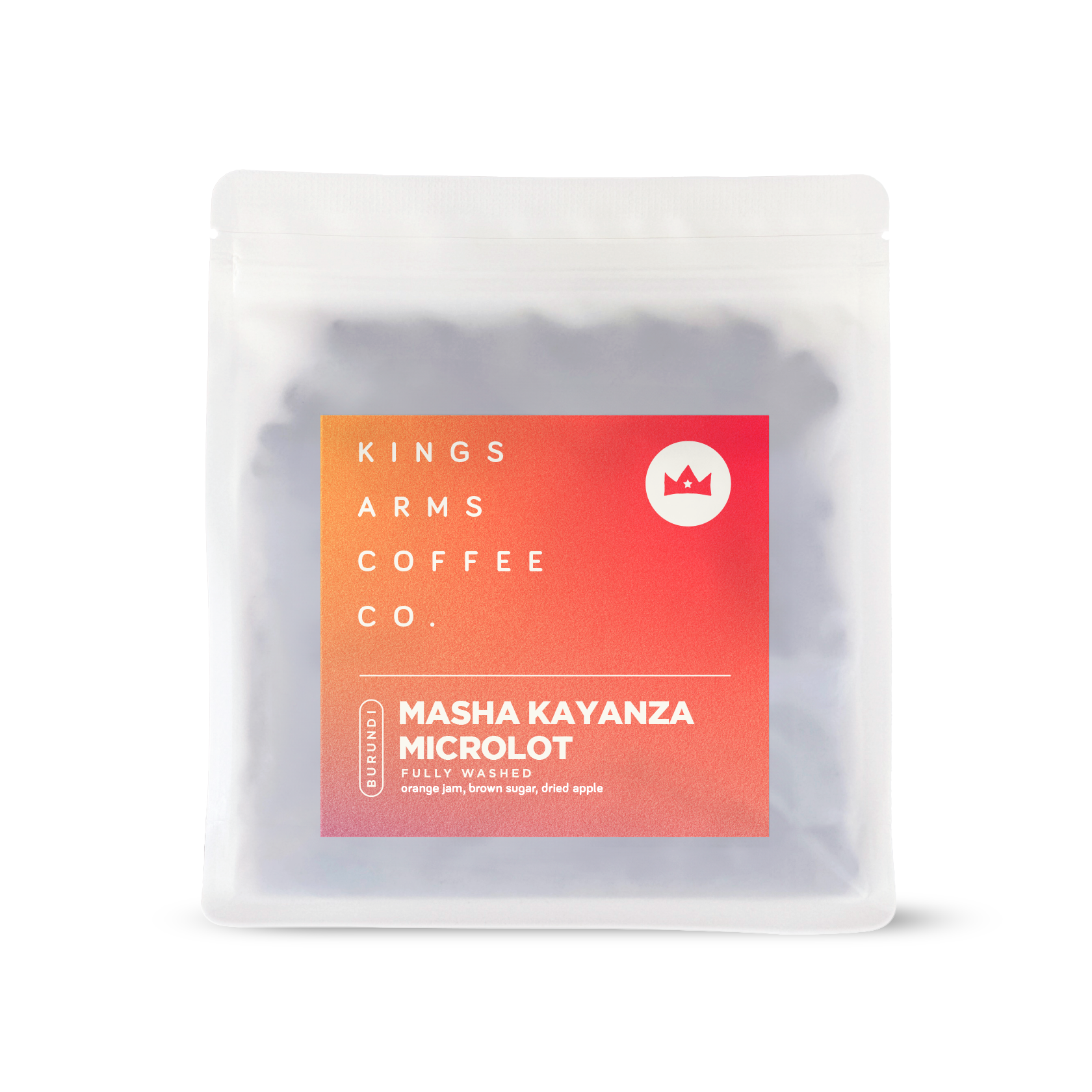 Burundi Masha Kayanza Microlot light roast coffee bag by Kings Arms Coffee